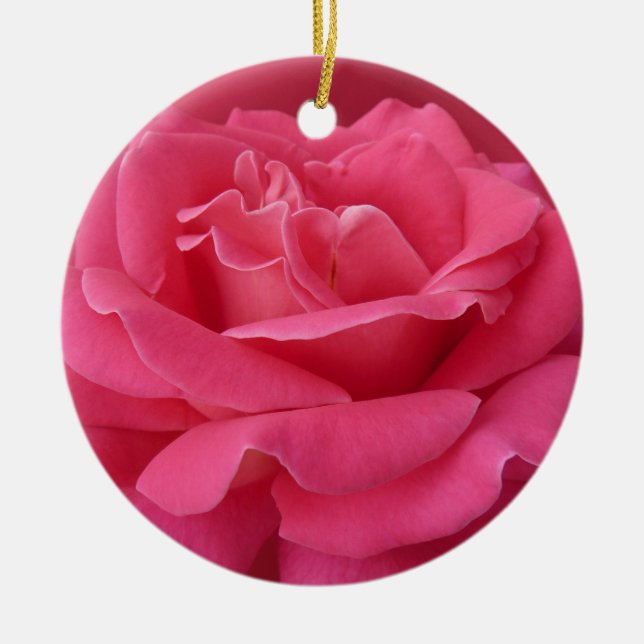 Pink Rose Ornament Personalized Rose Decorations (Front)
