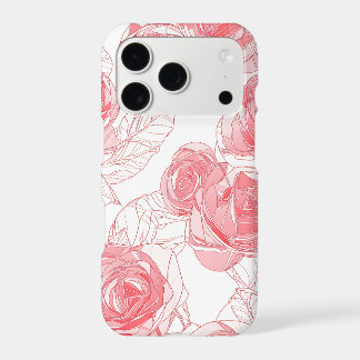 Pink Rose Outline iPhone Case | Line Art Coquette