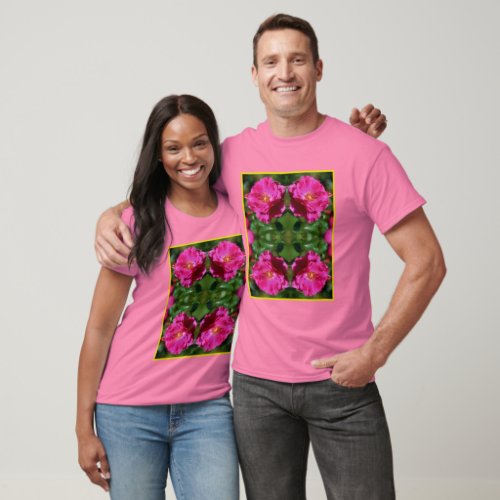 Pink Rose Painting Abstract Flower Art T_Shirt