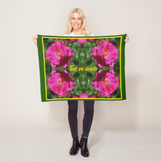 Pink Rose Painting Abstract Flower Personalized Fleece Blanket