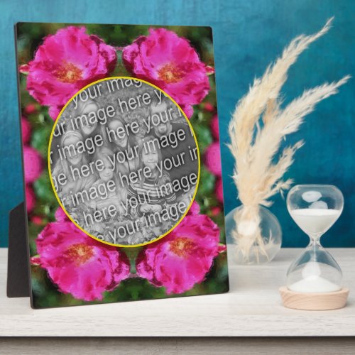 Pink Rose Painting Flower Add Your Photo Plaque