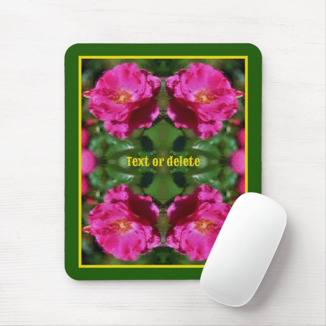 Pink Rose Painting Flower Art Personalized Mouse Pad (With Mouse)