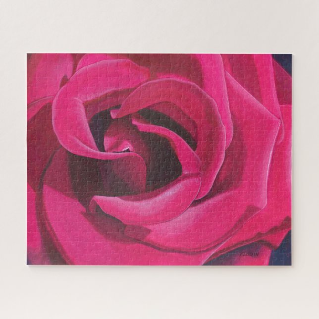 Pink Rose Painting Jigsaw Puzzle (Horizontal)