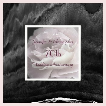 Pink Rose Paper Napkins  70th Wedding Anniversary Paper Napkins by SocolikCardShop at Zazzle