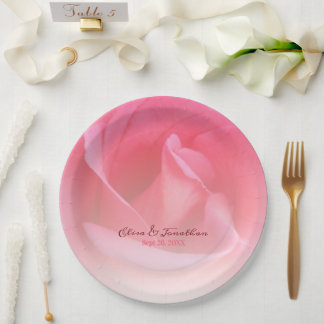 Pink Rose Paper Plates