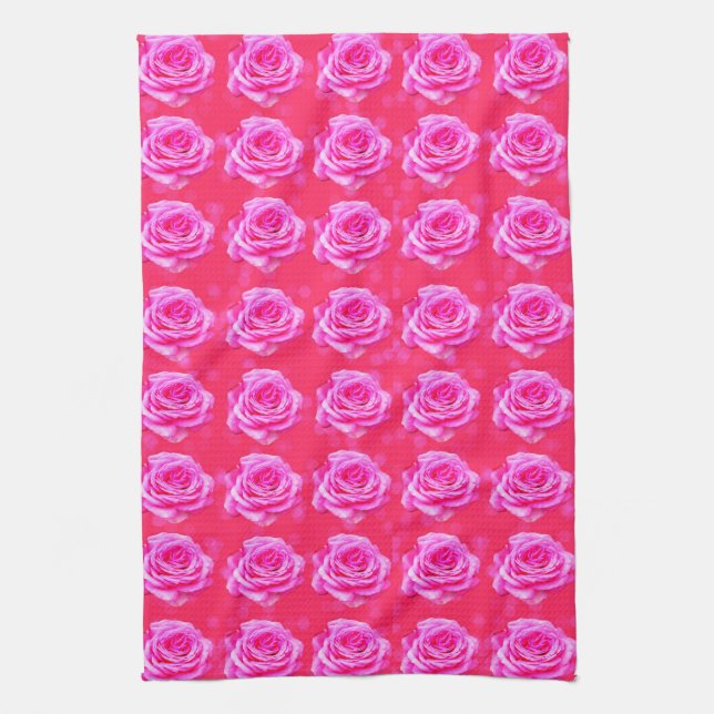 Pink Rose Passion, Kitchen Towel (Vertical)