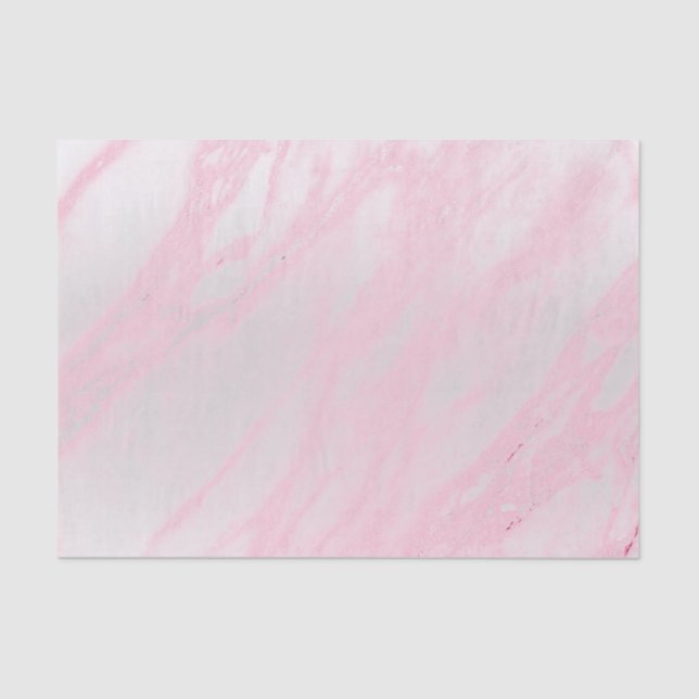 Pink Rose Pastel Blush Metallic Marble Gray Silver Tissue Paper (Front)