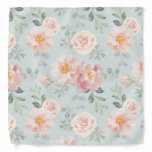 Pink Rose Pastel Garden Pattern Bandana