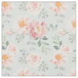Pink Rose Pastel Garden Pattern Fabric