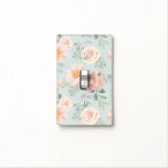 Pink Rose Pastel Garden Pattern Light Switch Cover