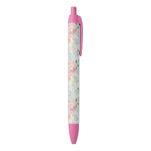 Pink Rose Pastel Garden Pattern Pen