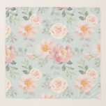 Pink Rose Pastel Garden Pattern Scarf