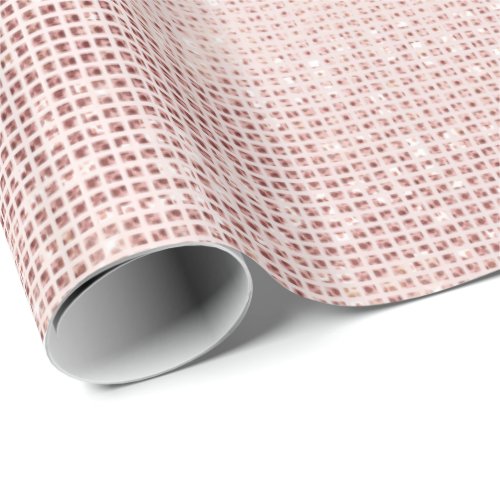 Pink Rose Pastel Powder Sparkly Diamond Metallic Wrapping Paper
