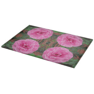 Pink Rose Pattern Cutting Board