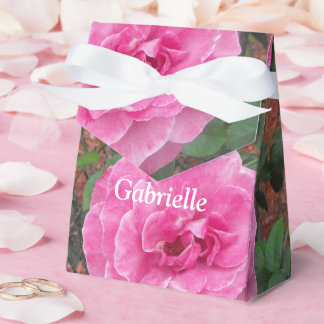 Pink Rose Pattern Favor Boxes