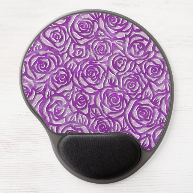 Pink Rose Pattern Gel Mouse Pad (Front)