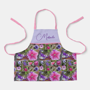 Pink Rose Penunia Daisy Flowers Floral Girls Apron