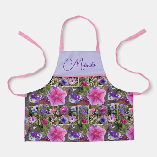 Pink Rose Penunia Daisy Flowers Floral Girls Apron