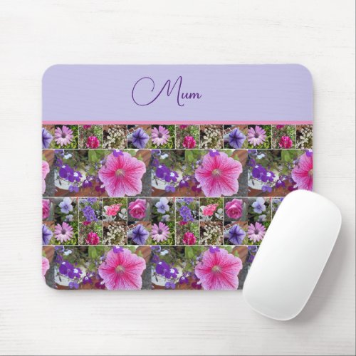 Pink Rose Penunia Daisy Flowers Floral Mothers Day Mouse Pad