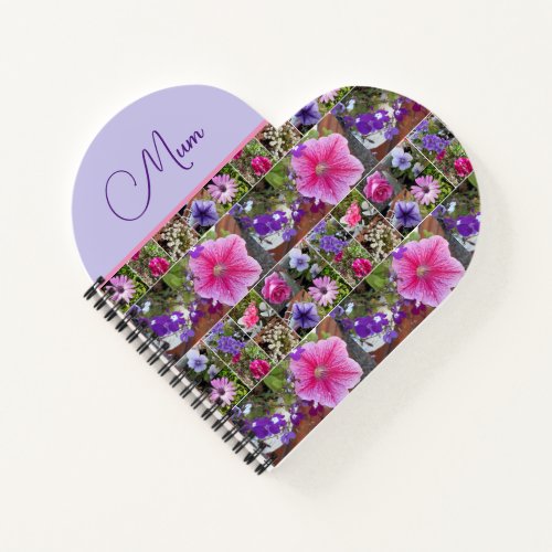 Pink Rose Penunia Daisy Flowers Floral Mothers Day Notebook