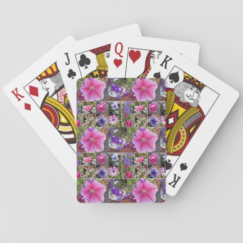 Pink Rose Penunia Daisy Flowers Floral Mothers Day Playing Cards