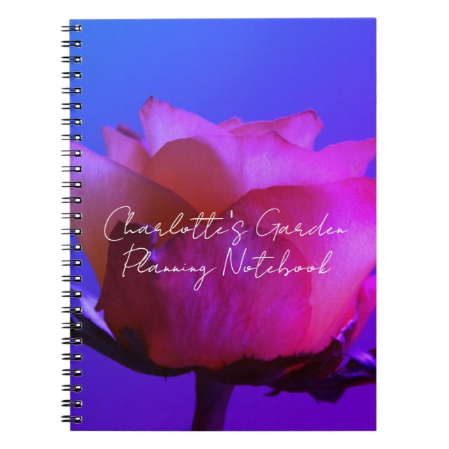 Pink Rose Personalizable Notebook (Front)