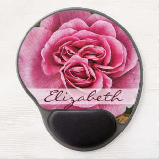 Pink Rose Personalized Gel Mouse Pad
