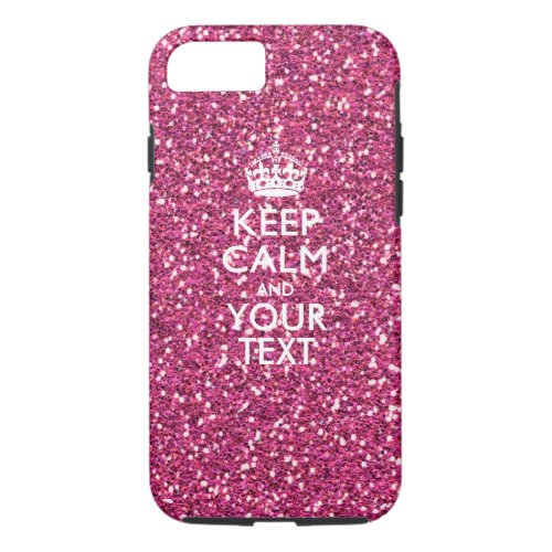 Pink Rose Personalized KEEP CALM AND Your Text iPhone 87 Case