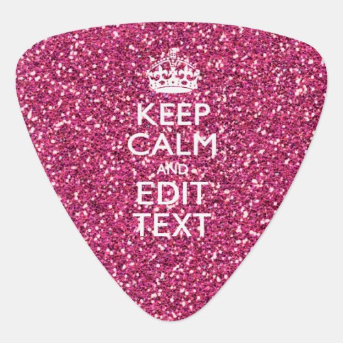 Pink Rose Personalized KEEP CALM AND Your Text Guitar Pick