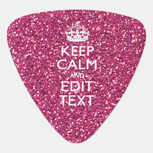 Pink Rose Personalized KEEP CALM AND Your Text Guitar Pick (Front)