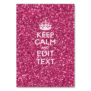 Pink Rose Personalized KEEP CALM AND Your Text Table Number