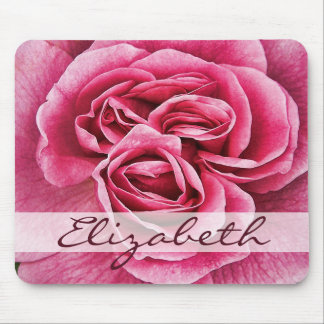 Pink Rose Personalized Mouse Pad