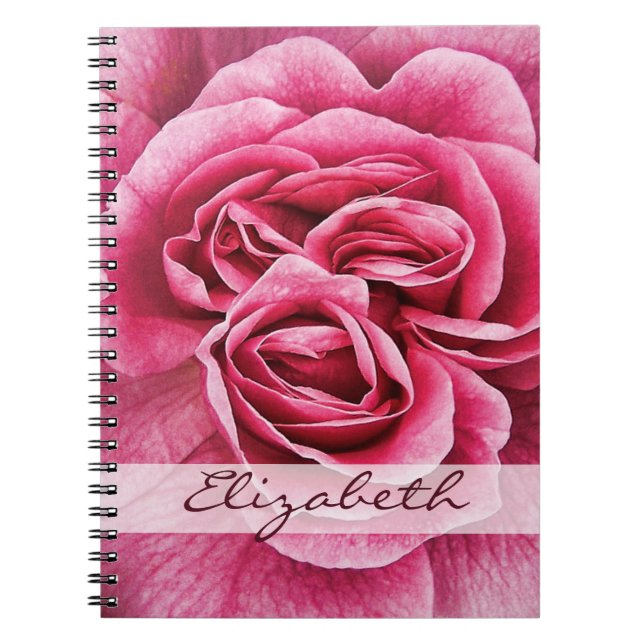 Pink Rose Personalized Notebook (Front)