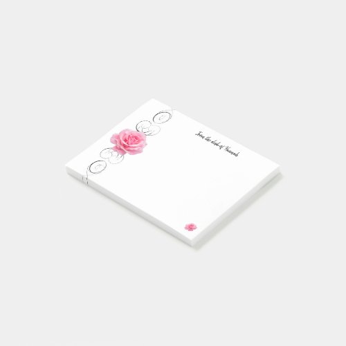 Pink Rose Personalized Notes