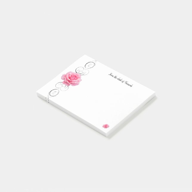 Pink Rose Personalized Notes (Angled)
