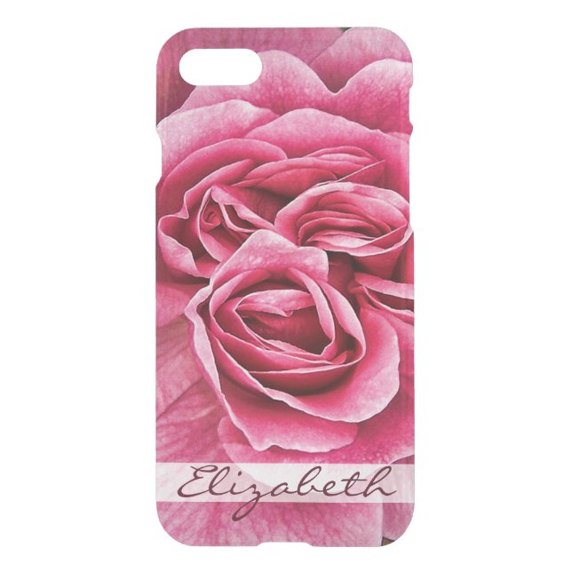 Pink Rose Personalized Uncommon iPhone Case (Back)