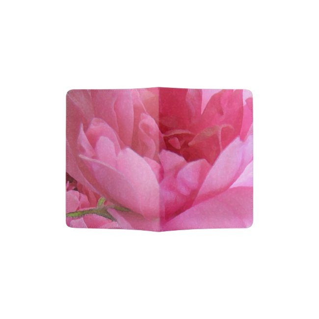 Pink Rose Petal Pattern Floral Passport Holder