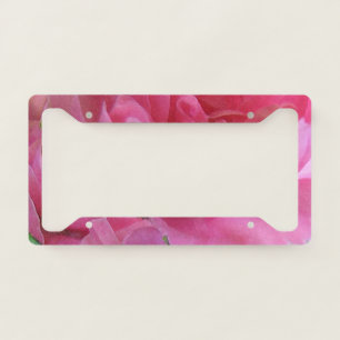 Pink Rose Petals Abstract License Plate Frame
