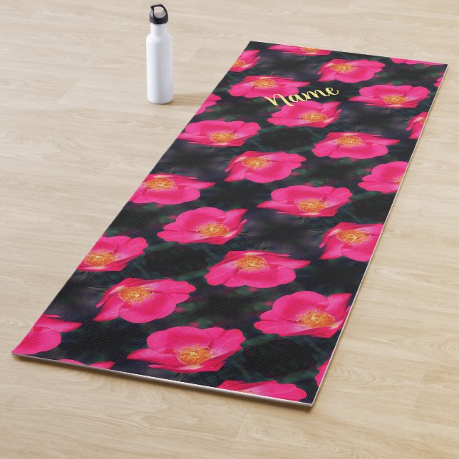 Pink Rose Petals Abstract Pattern Personalized  Yoga Mat (In Situ)