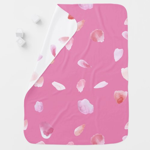 Pink Rose Petals Baby Blanket