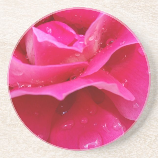 pink rose petals coaster (Front)