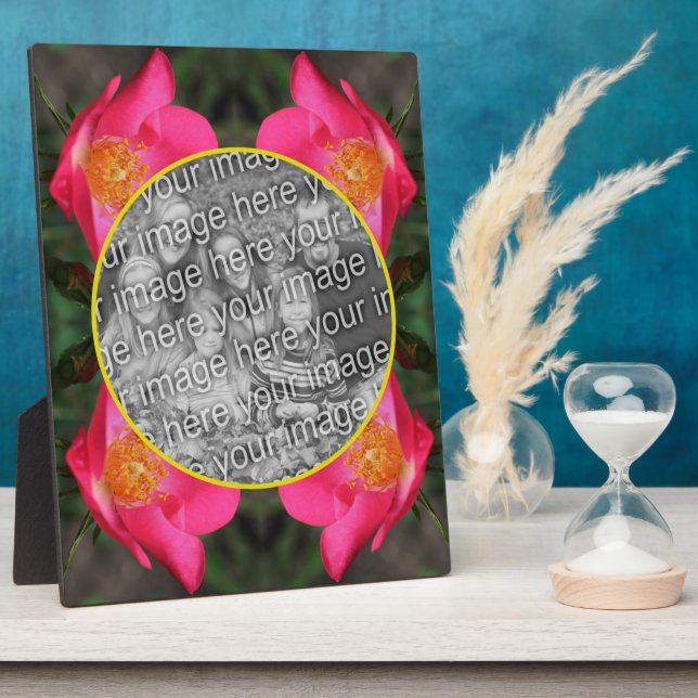 Pink Rose Petals Create Your Own Photo Plaque (Side)