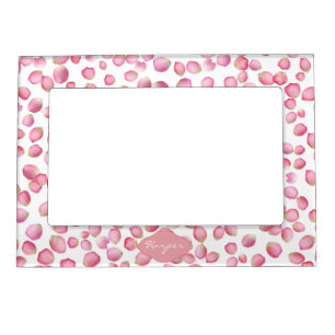 Pink rose petals custom magnetic frame