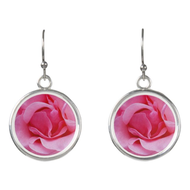 Pink rose petals earrings (Front)