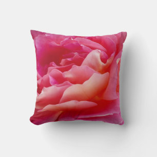 Pink Rose Petals Elegant Floral 16" Square Throw Pillow