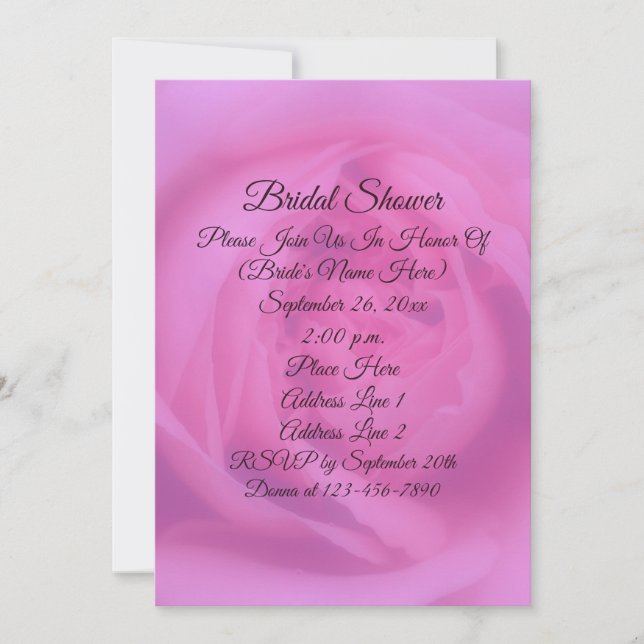 Pink Rose Petals Floral Bridal Shower  Invitation (Front)