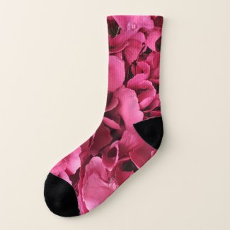 Pink Rose Petals Floral Socks