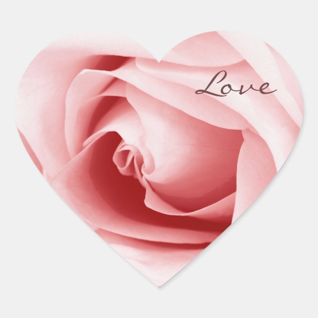 pink rose petals - love heart sticker (Front)