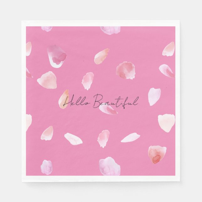 Pink Rose Petals Napkins (Front)