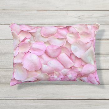 Pink Rose Petals Outdoor Accent Pillow by FantasyPillows at Zazzle